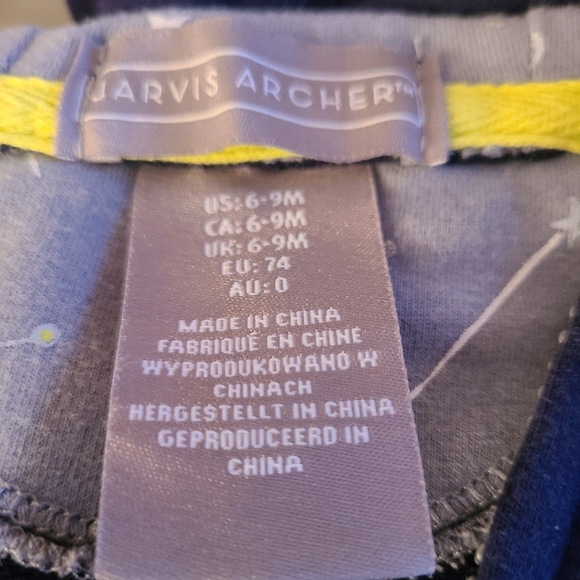 Navy Blue space ship one piece footless hooded pram suit - Picture 3 of 3